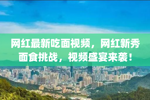 網(wǎng)紅最新吃面視頻，網(wǎng)紅新秀面食挑戰(zhàn)，視頻盛宴來(lái)襲！液壓動(dòng)力機(jī)械,元件制造